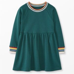 Hanna Andersson Rainbow Cuff Print Knit Dress In French Terry